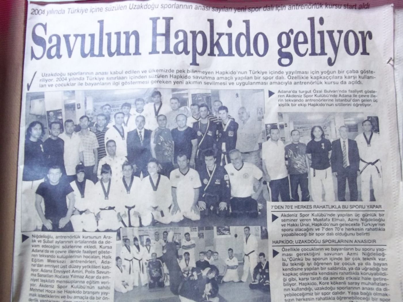 Adana Yerel Gazetesi  -  Adanada Hapkido Semineri /2009